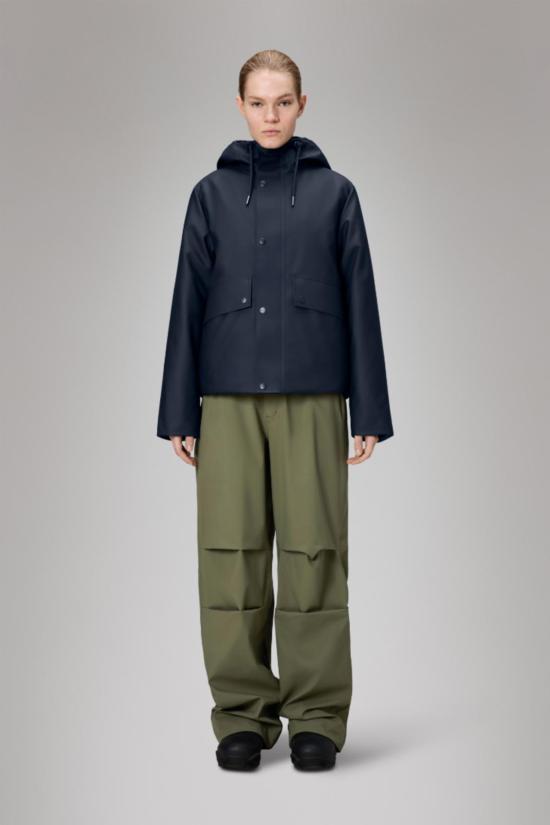  레인스 숏패딩 놈 숏 파카 네이비 블루