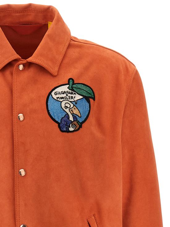 25FW 몽클레어 가죽 자켓 K24021A00008M6348335 Orange - MONCLER