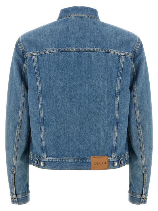 25FW 구찌 레이저 더블 G 데님 자켓 815625XDC6W4492 Blue - GUCCI