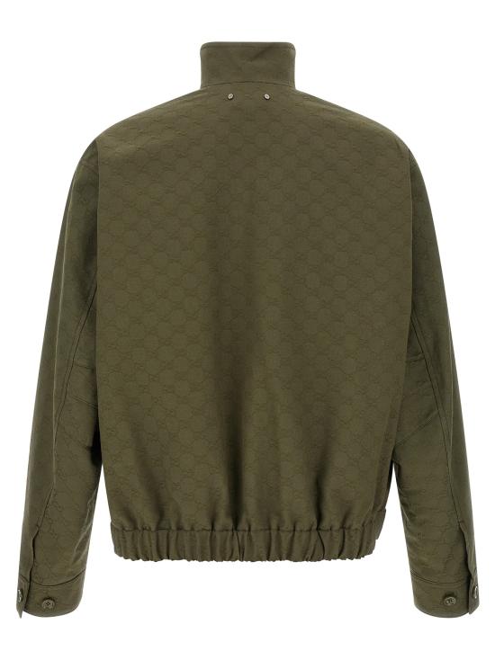 25FW 구찌 모노그램 패브릭 봄버 재킷 833484ZAF4S3065 Green - GUCCI
