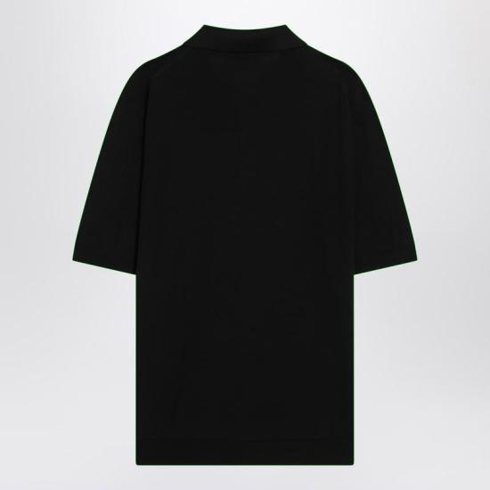 25SS 구찌 인타르시오 체스트 포켓 니트 폴로 티셔츠 824124XKEP1 Q GUC 1070 Black - GUCCI