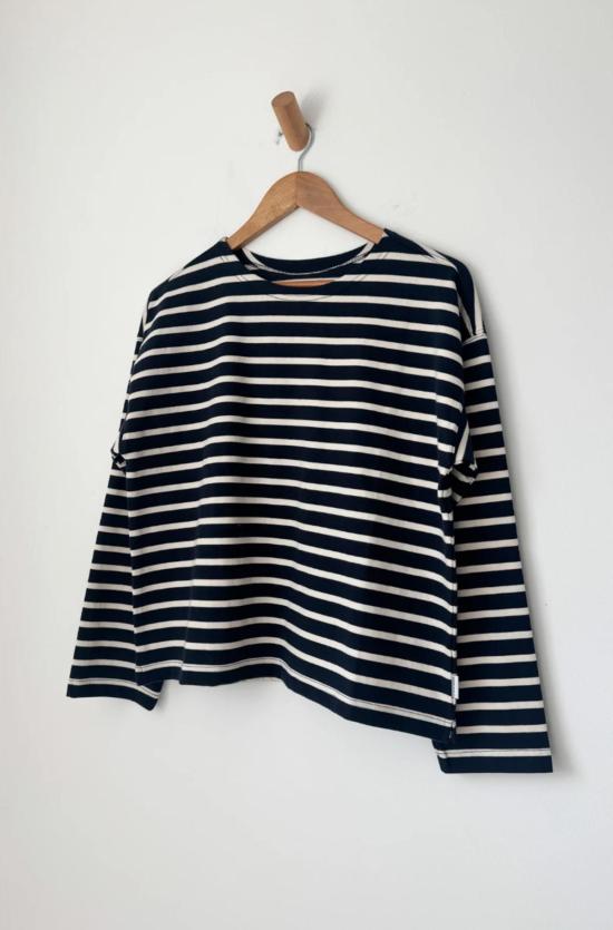  르 본 숍 긴팔 티셔츠 세일러 탑 - Le Bon Shoppe