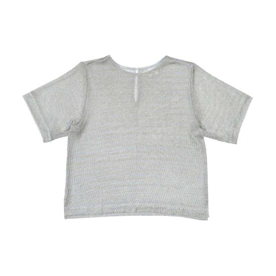  알리 골든 반팔 티셔츠 메탈릭 우븐 티셔츠