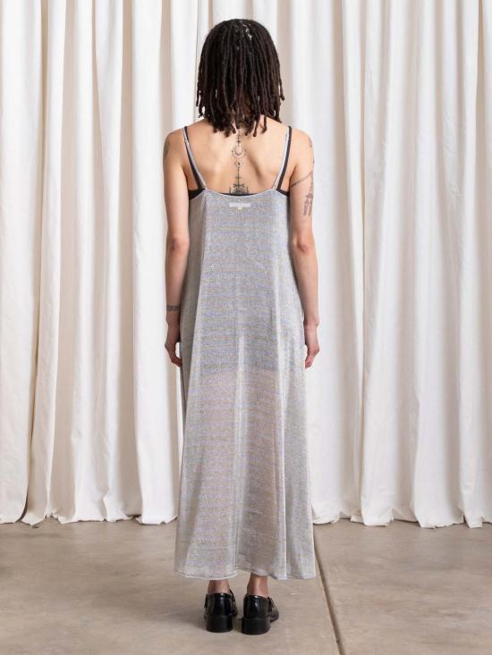  알리 골든 롱 원피스 메탈릭 풀 헴 드레스 - ALI GOLDEN