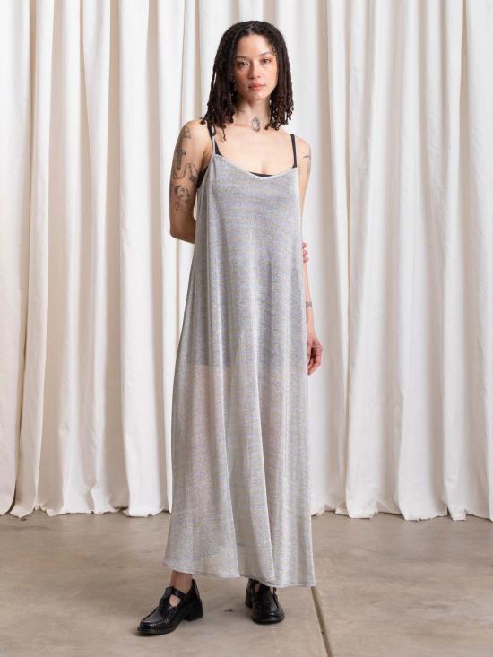  알리 골든 롱 원피스 메탈릭 풀 헴 드레스 - ALI GOLDEN