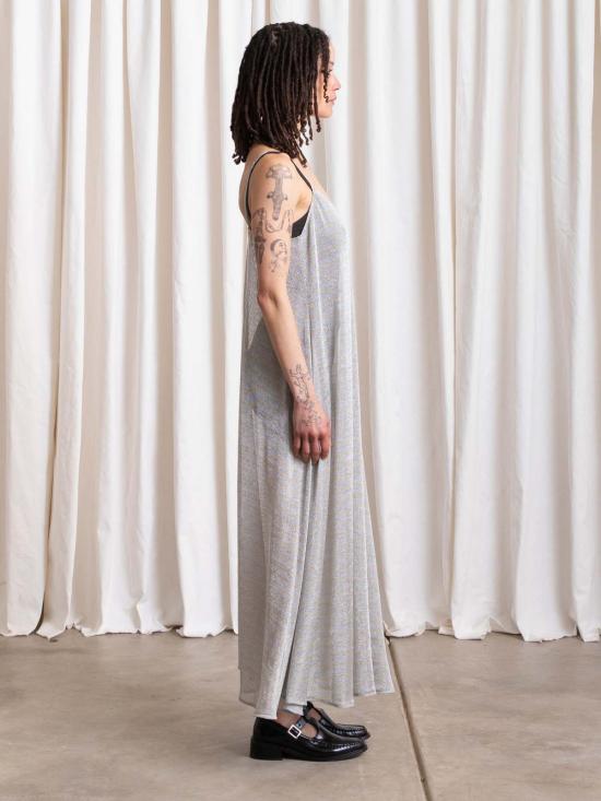  알리 골든 롱 원피스 메탈릭 풀 헴 드레스 - ALI GOLDEN