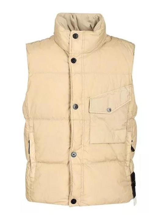  스톤 아일랜드 크링클 랩스 NY 리사이클 나일론 다운 베스트 K2S15G100003S0A23V009A Taupe