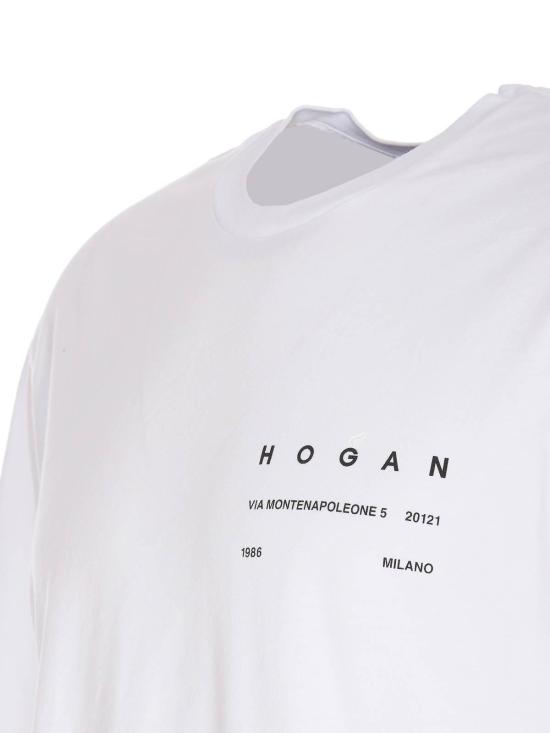 25SS 호간 반팔 티셔츠 KQUB3492020WNRB001 White - HOGAN