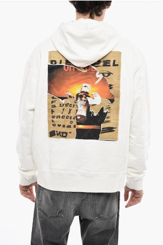  디젤 후드 티셔츠 A08528 0EJAA 141 White - DIESEL