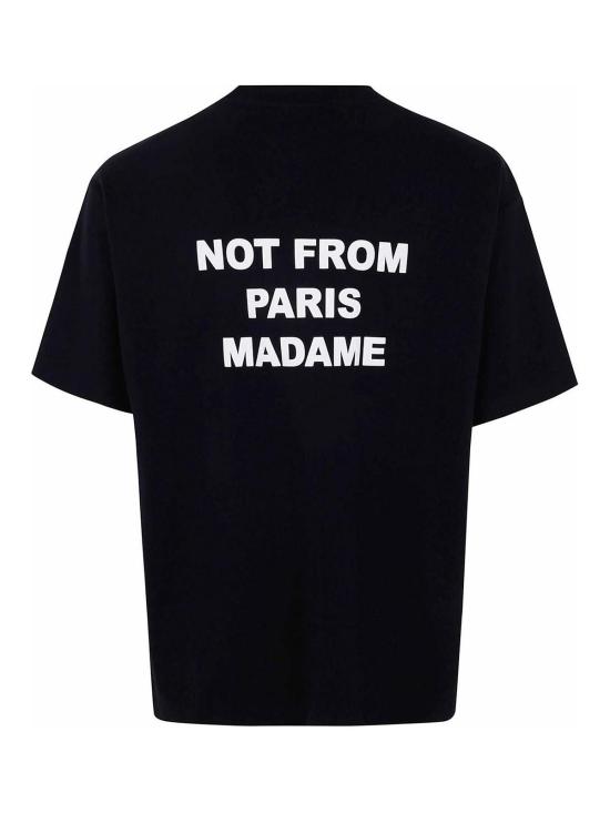 26FW 드롤드무슈 반팔 티셔츠 PERMTS203CO002BL Black - DROLE DE MONSIEUR