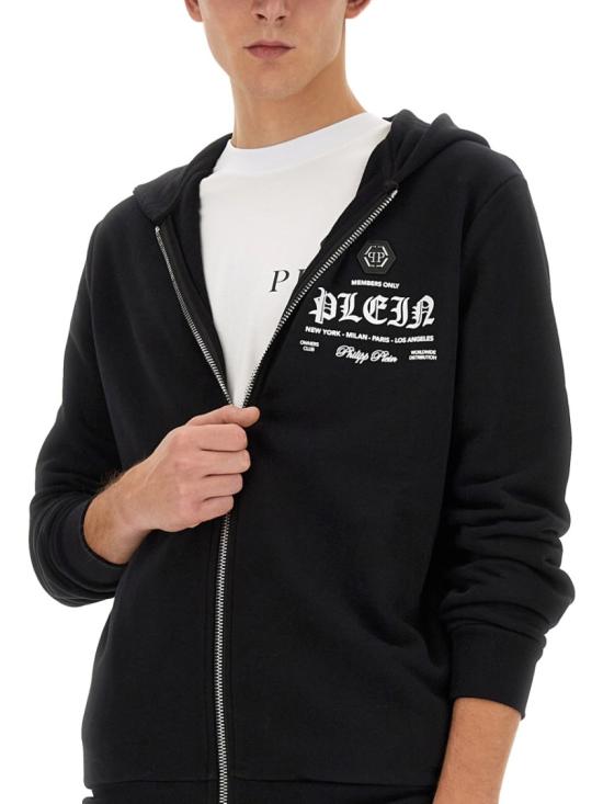  필립 플레인 후드 티셔츠 SADCMJB3255 PJO002N02 Black - PHILIPP PLEIN