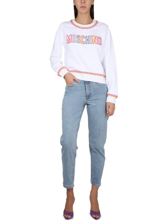  모스키노 긴팔 티셔츠 17020528 1001 White - MOSCHINO