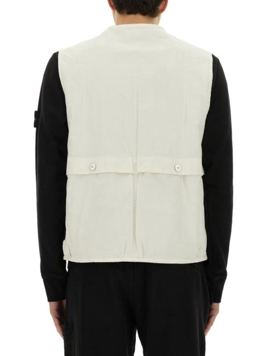  스톤 아일랜드 밀 스펙 스트레치 립스탑 TC 베스트 G100010 S0063V0093 Black - STONE ISLAND