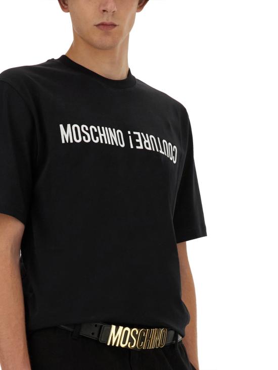 24FW 모스키노 반팔 티셔츠 07037041 74X 1555 BLACK - MOSCHINO
