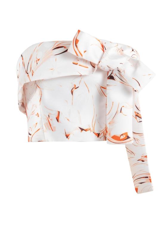  사이드 코베이시 블라우스 미카도 스트랩리스 , 프린트