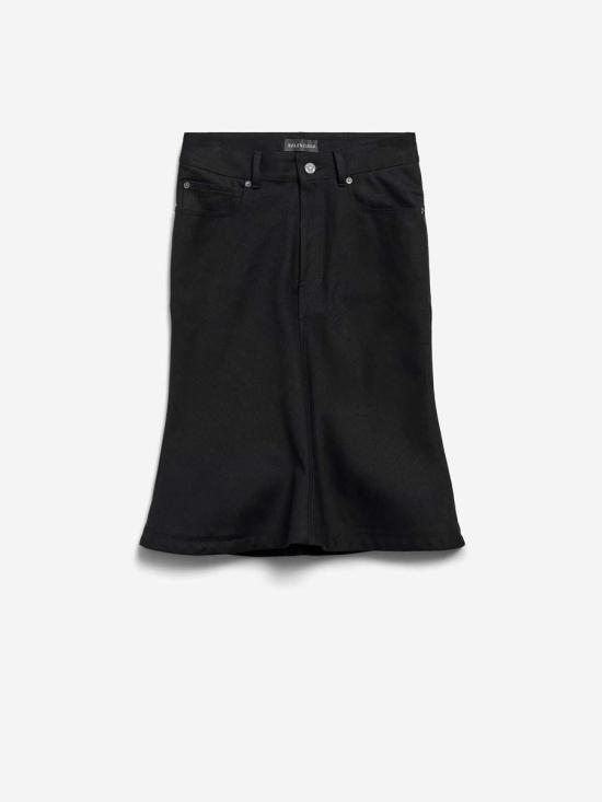 25FW 발렌시아가 미디 스커트 852330TTWA4 1000BLACK Black