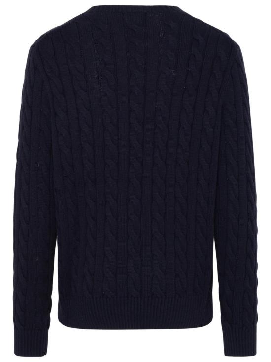  폴로 랄프로렌 로고 자수 케이블 니트 스웨터 710775885 001 Black - POLO RALPH LAUREN