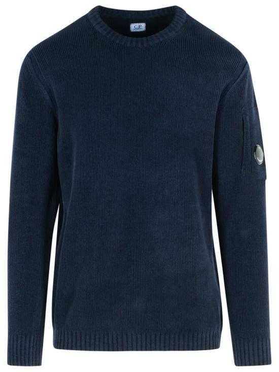25FW 씨피 컴퍼니 코튼 셔닐 크루넥 스웨터 19CMKN017A 005558G 888 Blue