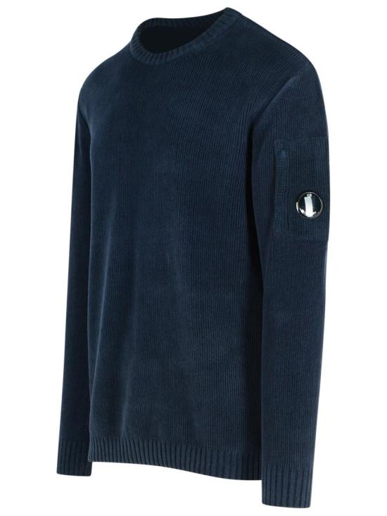 25FW 씨피 컴퍼니 코튼 셔닐 크루넥 스웨터 19CMKN017A 005558G 888 Blue - C.P. COMPANY