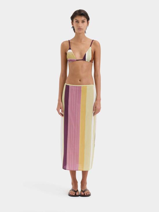 25FW 서 더 레이블 미디 스커트 SIR225 3011 ElisaStrElisaStripe Multicolor - SIR. THE LABEL
