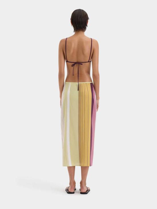 25FW 서 더 레이블 미디 스커트 SIR225 3011 ElisaStrElisaStripe Multicolor - SIR. THE LABEL