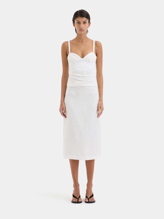 25FW 서 더 레이블 미디 스커트 SIR225 3012 IvoryIvory WHITE - SIR. THE LABEL