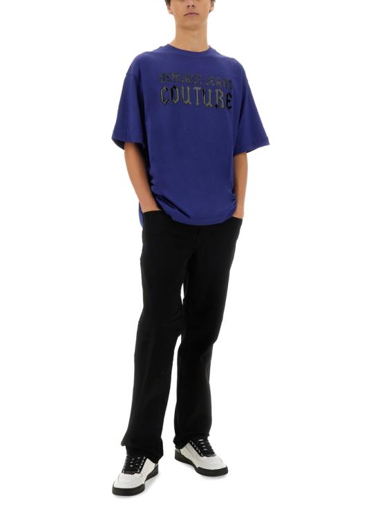  베르사체 반팔 티셔츠 77GAHL02 CJ01L238 BLUE - VERSACE