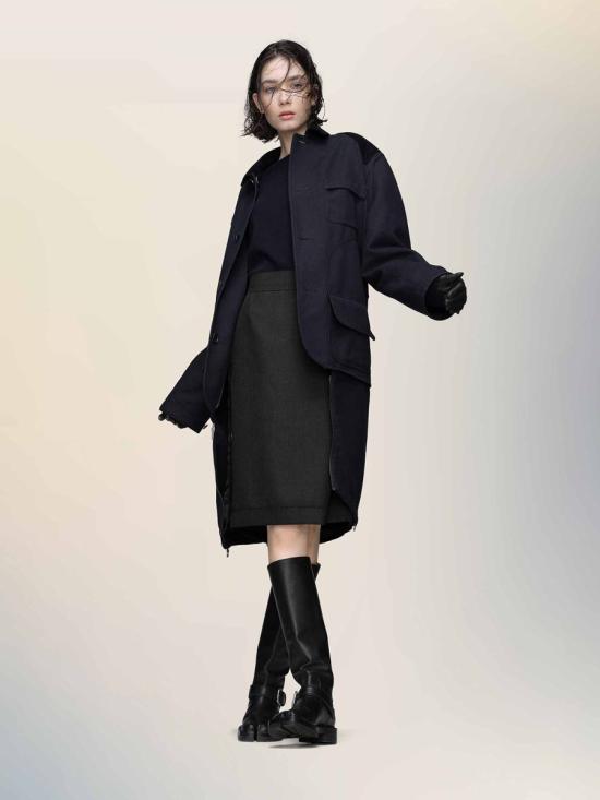 25FW 마르지엘라 미디 스커트 S51ME0045MTN107 855M Black - MAISON MARGIELA