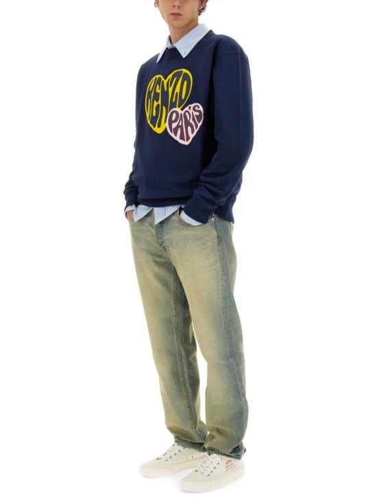  겐조 긴팔 티셔츠 FD65SW081 4MF77 Blue - KENZO