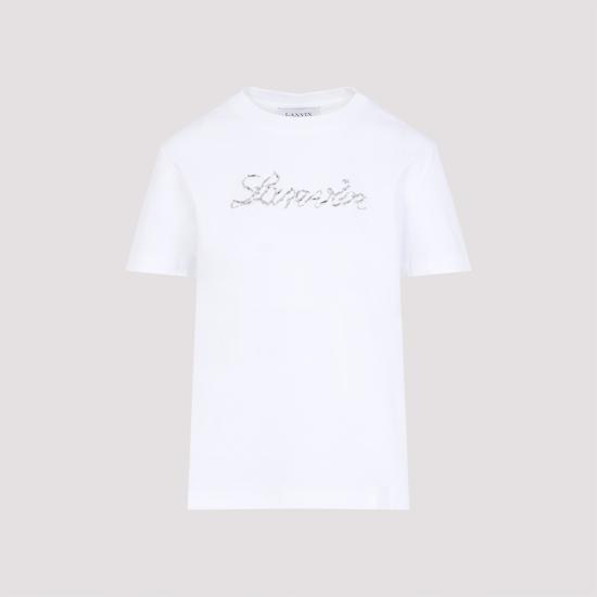 25FW 랑방 반팔 티셔츠 RWTS9030J176P25 01 OPTIC WHITE - LANVIN