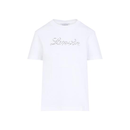 25FW 랑방 반팔 티셔츠 RWTS9030J176P25 01 OPTIC WHITE - LANVIN