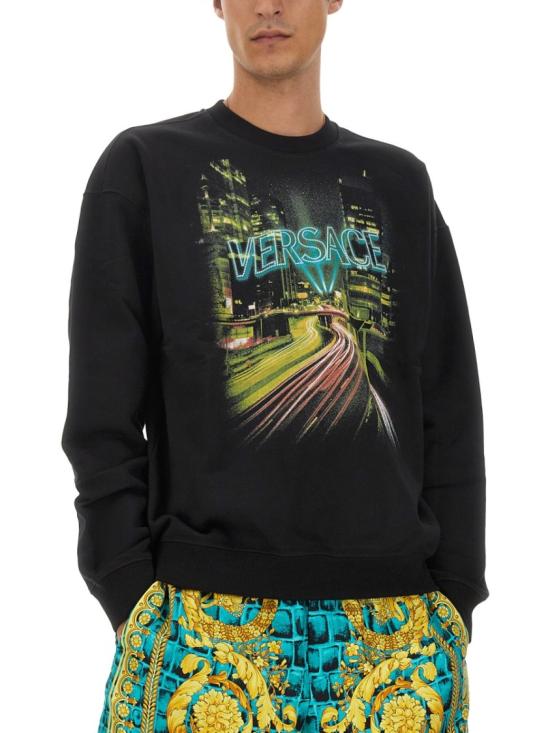  베르사체 긴팔 티셔츠 1012555 1A090452B510 Black - VERSACE