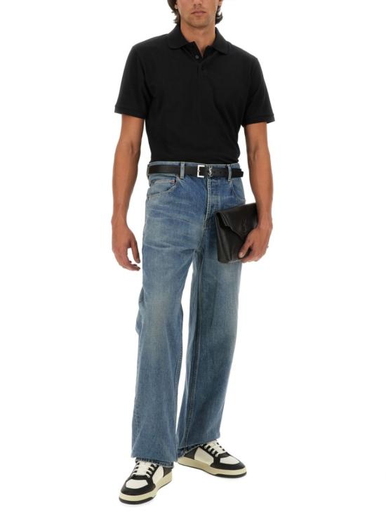  생로랑 카산드라 피케 폴로 셔츠 798944 Y37HC1000 Black - SAINT LAURENT