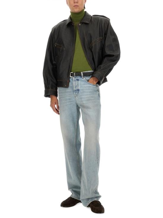  생로랑 캐시미어 울 실크 터틀넥 844617 YAPK23391 Green - SAINT LAURENT