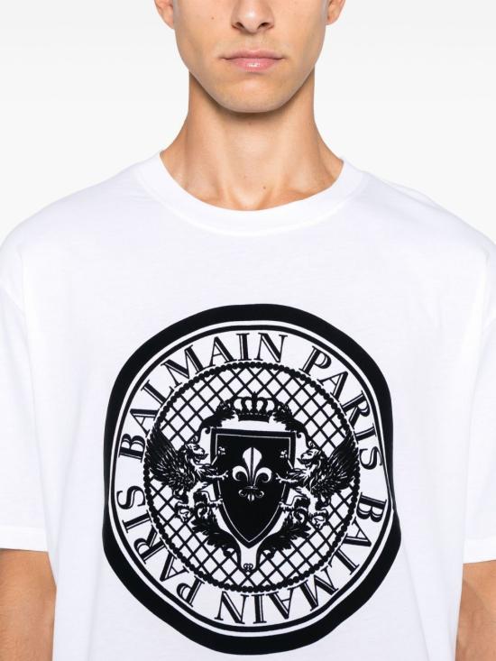 25FW 발망 반팔 티셔츠 DH1EG000BB17 GAB White - BALMAIN