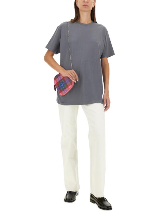 24FW 비비안웨스트우드 클래식 ORB 로고 티셔츠 3G010013 J001MP407 GREY - VIVIENNE WESTWOOD