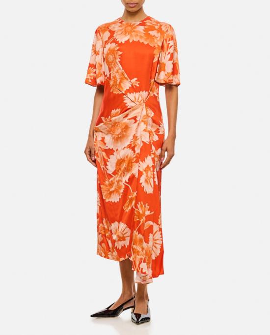 25SS 에르뎀 롱 원피스 PS25D2RTVSTROUBRIDGEFLORALVERMILLION Orange - ERDEM