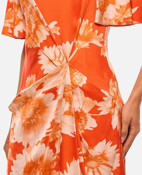 25SS 에르뎀 롱 원피스 PS25D2RTVSTROUBRIDGEFLORALVERMILLION Orange - ERDEM