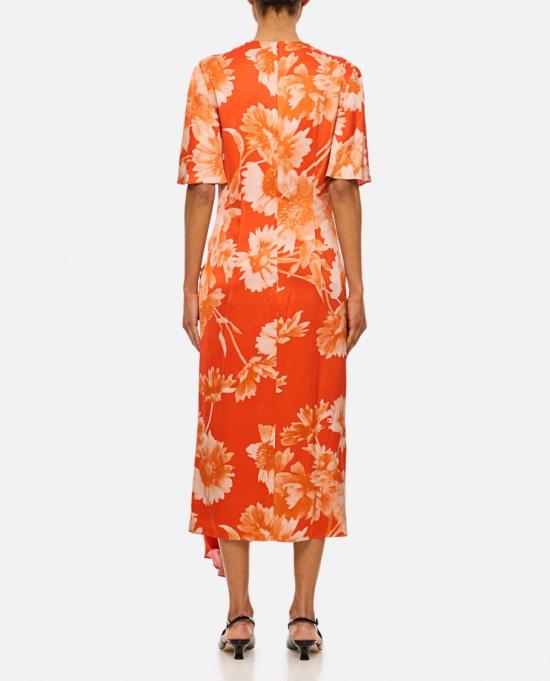 25SS 에르뎀 원피스 PS25D2RTVSTROUBRIDGEFLORALVERMILLION Orange - ERDEM