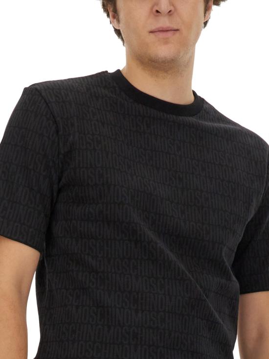 24FW 모스키노 반팔 티셔츠 07027645 1555 BLACK - MOSCHINO