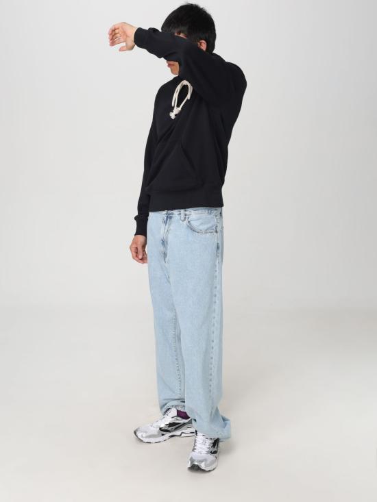 26SS 아크네 스튜디오 페이스 로고 코튼 후드 CI0174 900 BLACK - ACNE STUDIOS