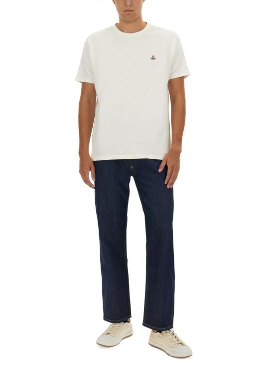 24FW 비비안웨스트우드 클래식 ORB 로고 티셔츠 3G010013 J001MA407 WHITE - VIVIENNE WESTWOOD