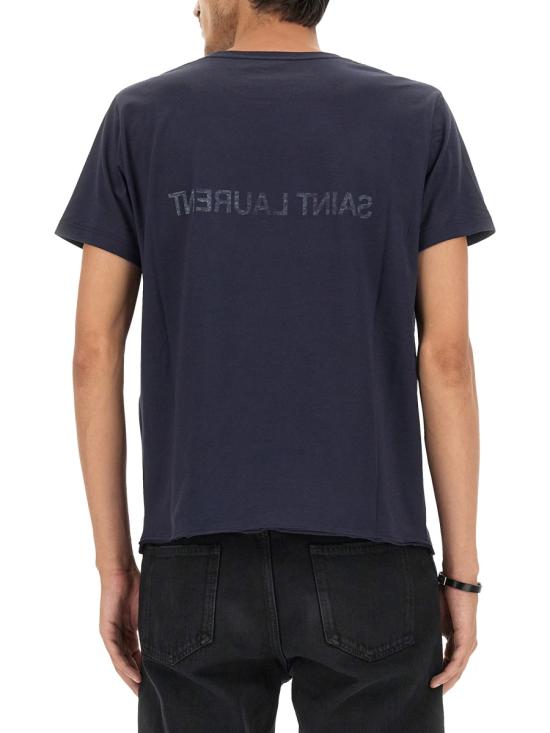 26FW 생로랑 리버스 티셔츠 663278 Y37AW4145 BLUE - SAINT LAURENT