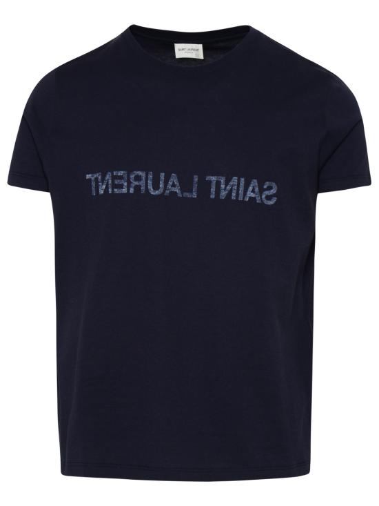 26SS 생로랑 반팔 티셔츠 663278 Y37AW4145 BLUE