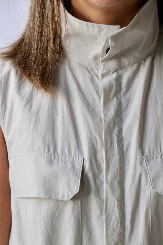  고셰르 롱 원피스 슬리브리스 코튼 드레스 브라이트 그레이 - GAUCHERE