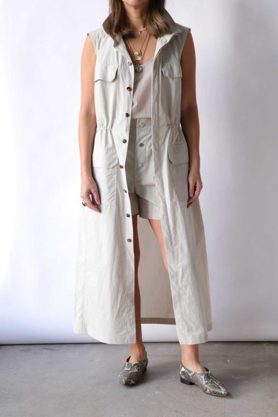  고셰르 롱 원피스 슬리브리스 코튼 드레스 브라이트 그레이 - GAUCHERE