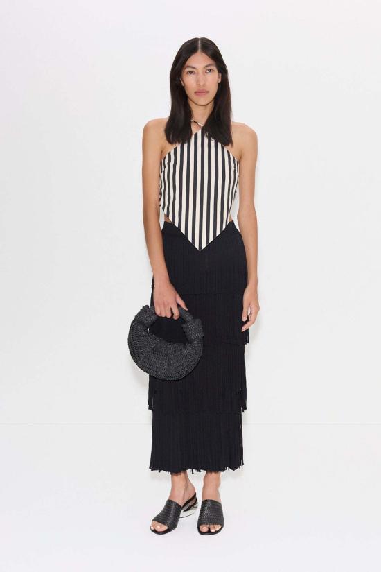  사이먼밀러 데님 스커트 Simon Miller Za Za 니트 프린지 스커트 블랙 - SIMONMILLER