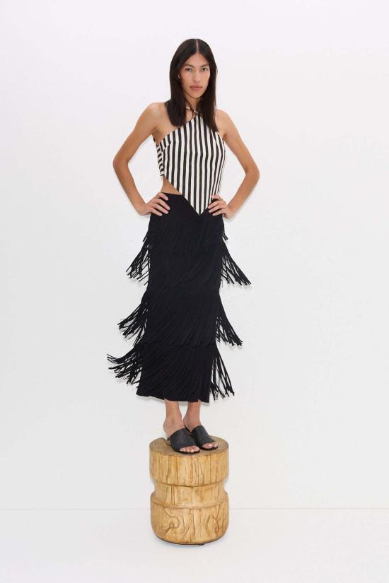  사이먼밀러 데님 스커트 Simon Miller Za Za 니트 프린지 스커트 블랙