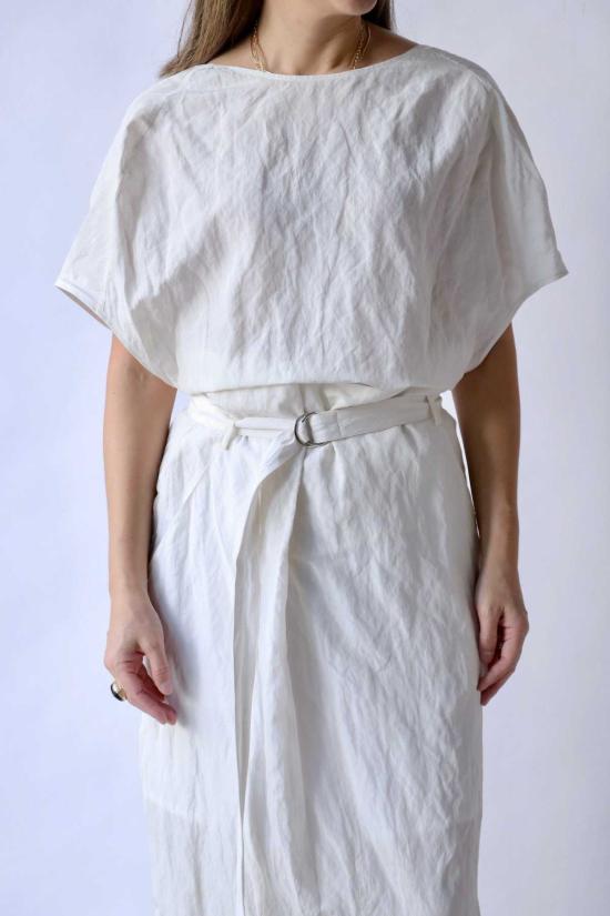  고셰르 반팔 티셔츠 딥 V  오프 화이트