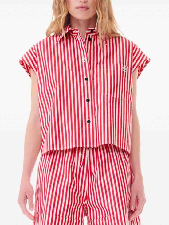 25FW 가니 셔츠 F9264396 Red - GANNI